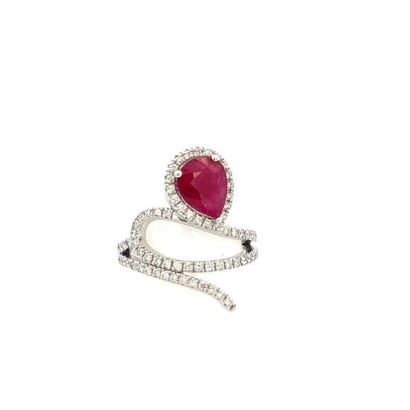 Natural Ruby Diamond Ring 6.75 14k W Gold 2.32 TCW Certified $5,950 310542 - Picture 5 of 16